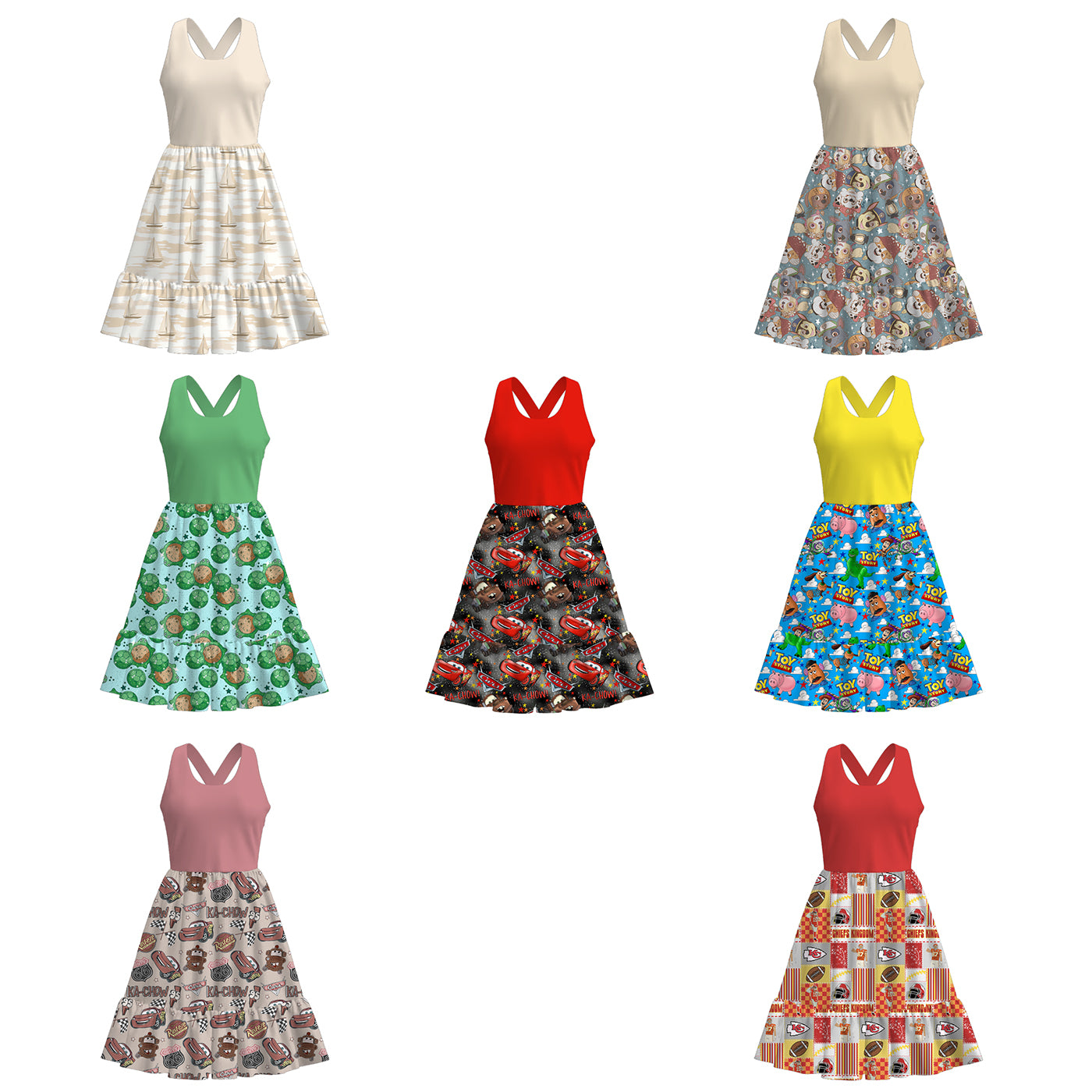 （Pre Order）Adults Spring and Summer Cartoon Print Dress