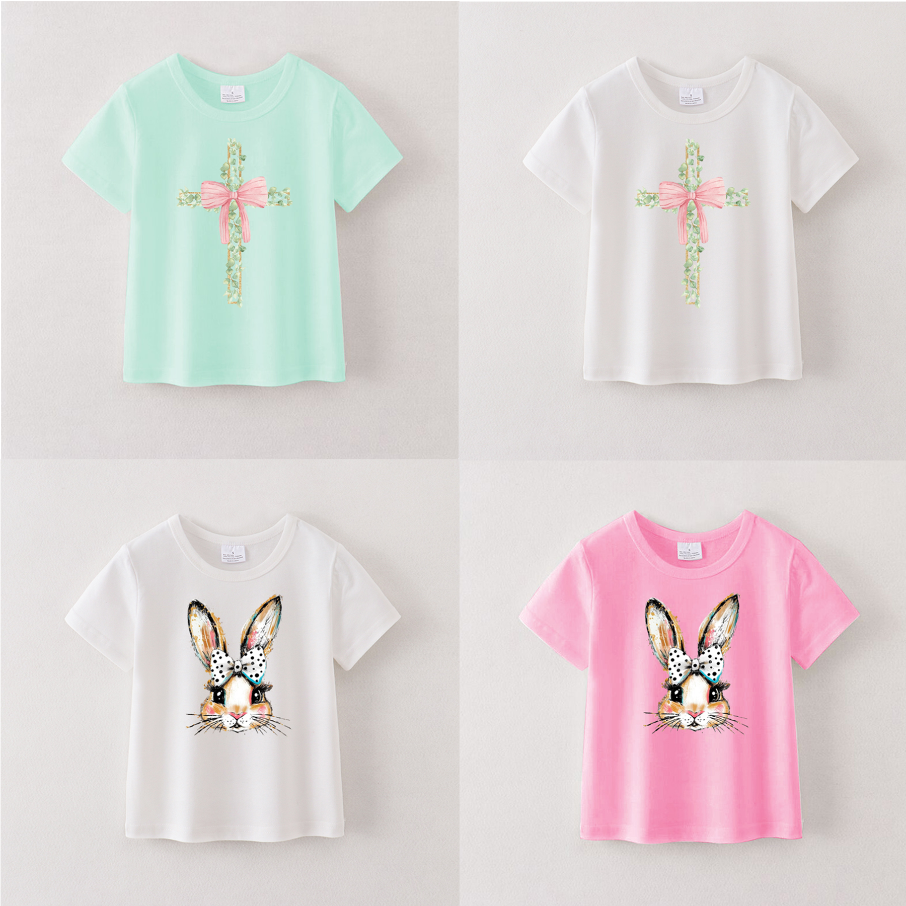 （Pre Order）Girls Easter Bunny Print T-shirt