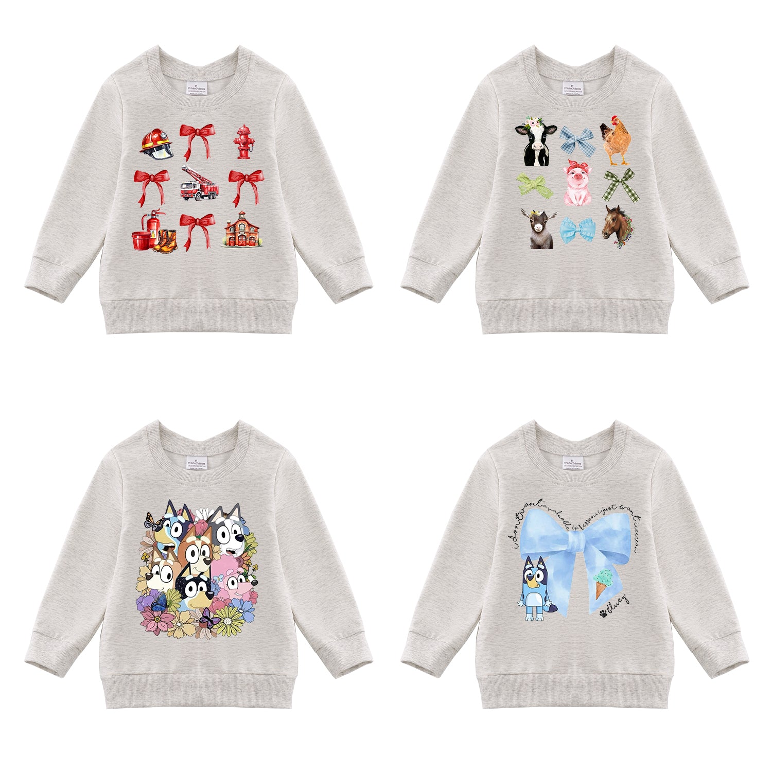 （Pre Order）Girls Fall Cartoon Print Sweatshirt