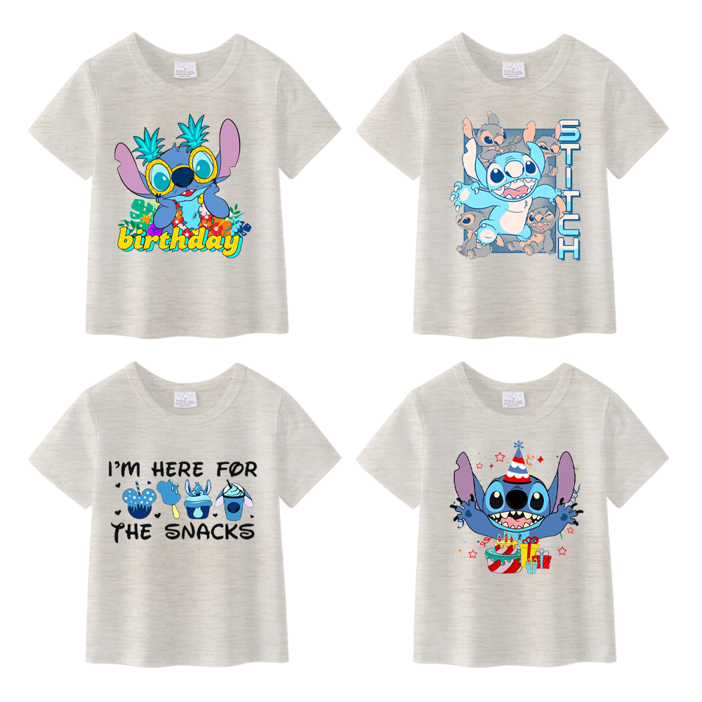 （Pre Order）Summer Girls Cotton Cartoon Print T-shirt