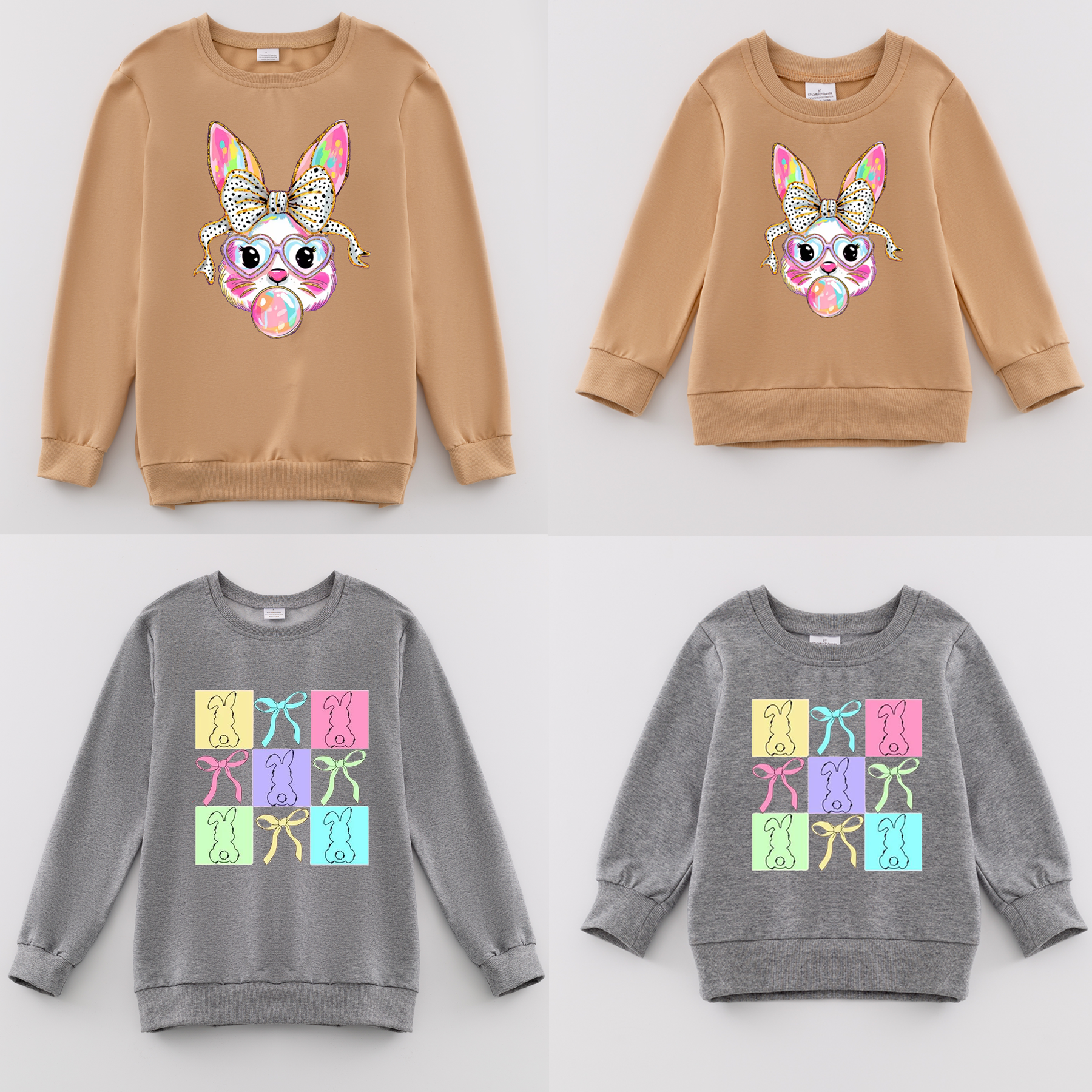 （Pre Order）Mommy and Me Easter Bunny Print Sweatshirt