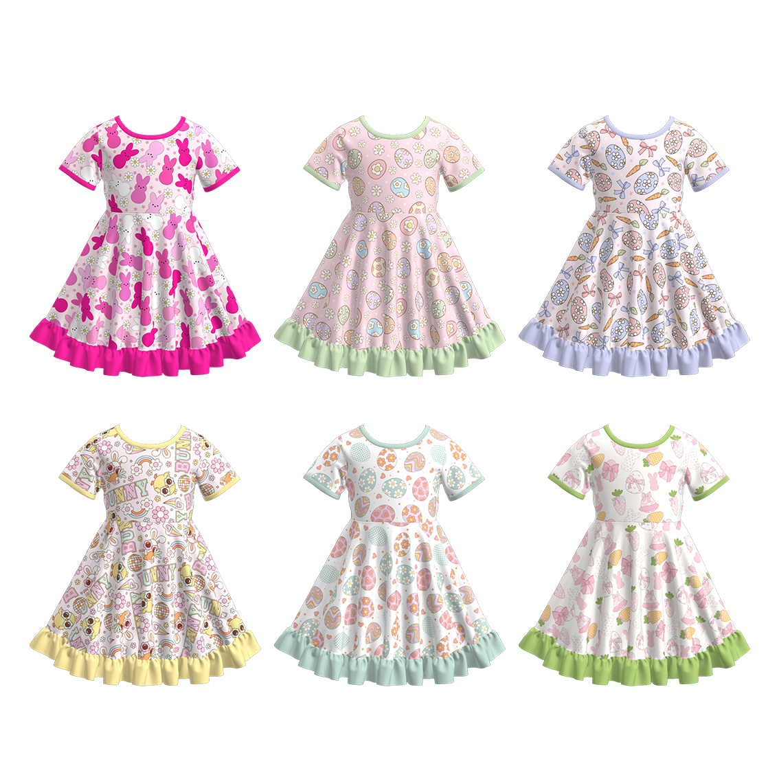 （Pre Order）Girls Easter Print Lace Dress