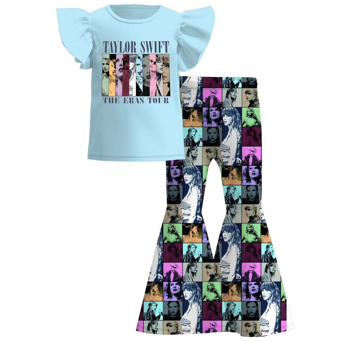 （Pre Order）Girls TS Blue Pants Set