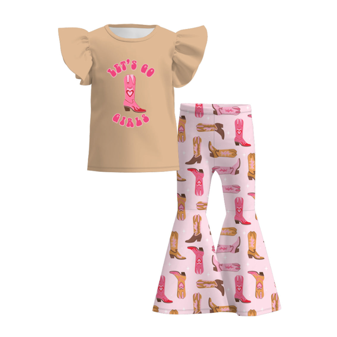 （Pre Order）Girls Pink Boots Pants Set