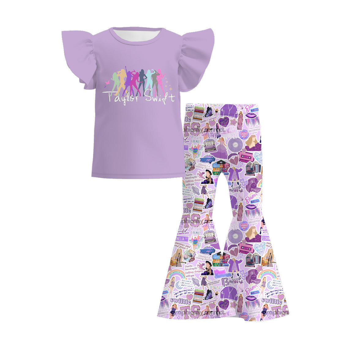 （Pre Order）Girls TS Lavender Pants Set