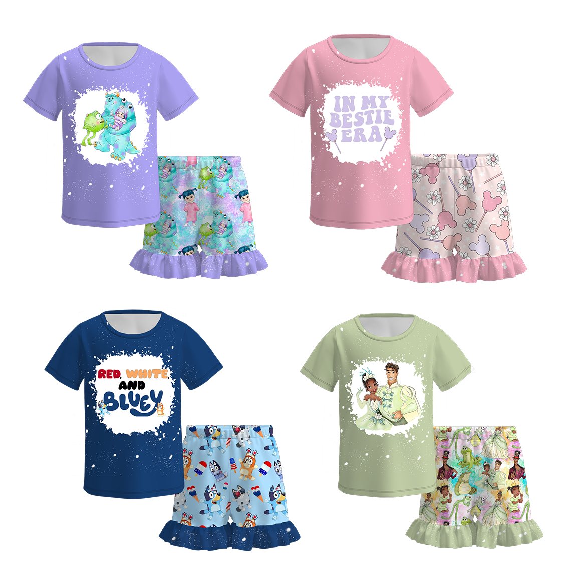 （Pre Order）Girls Character 2Pcs Shorts Set