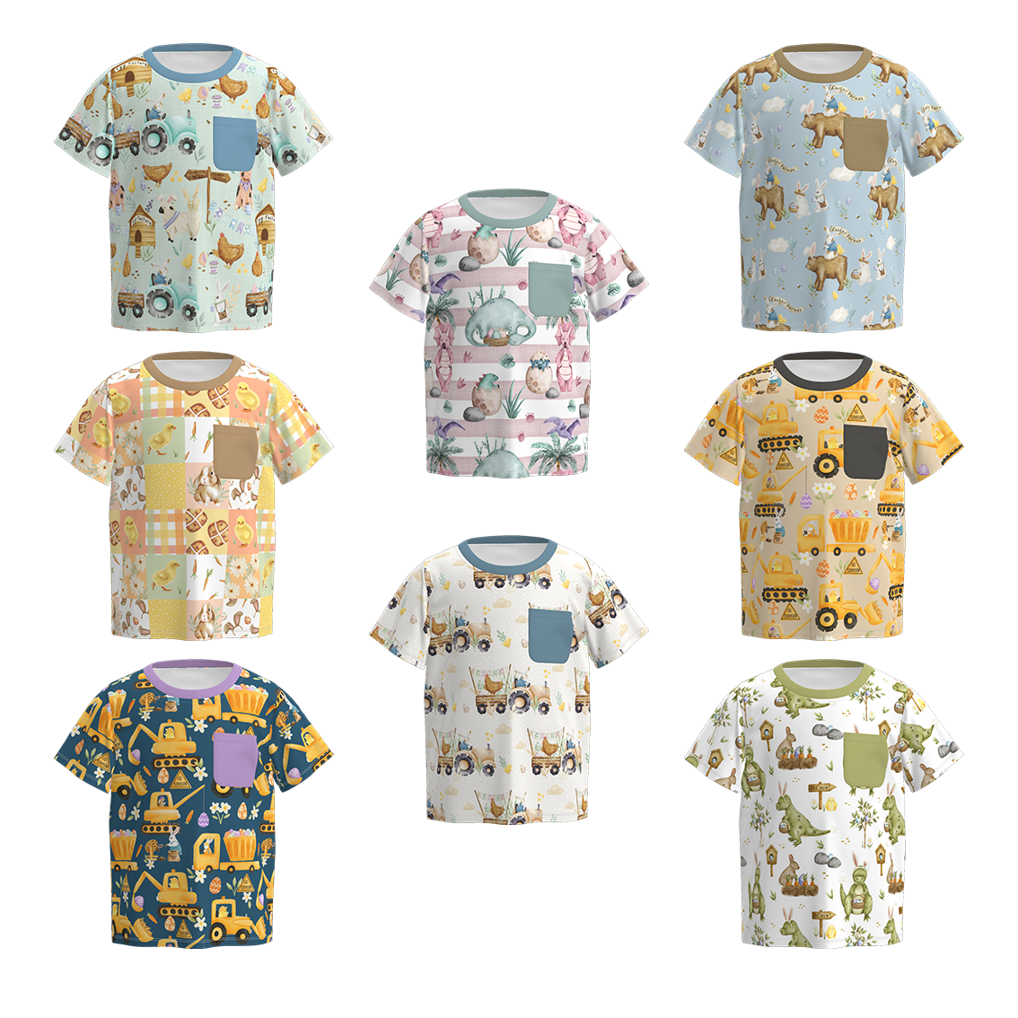 （Pre Order）Boys Easter Bunny＆Farm Print Top