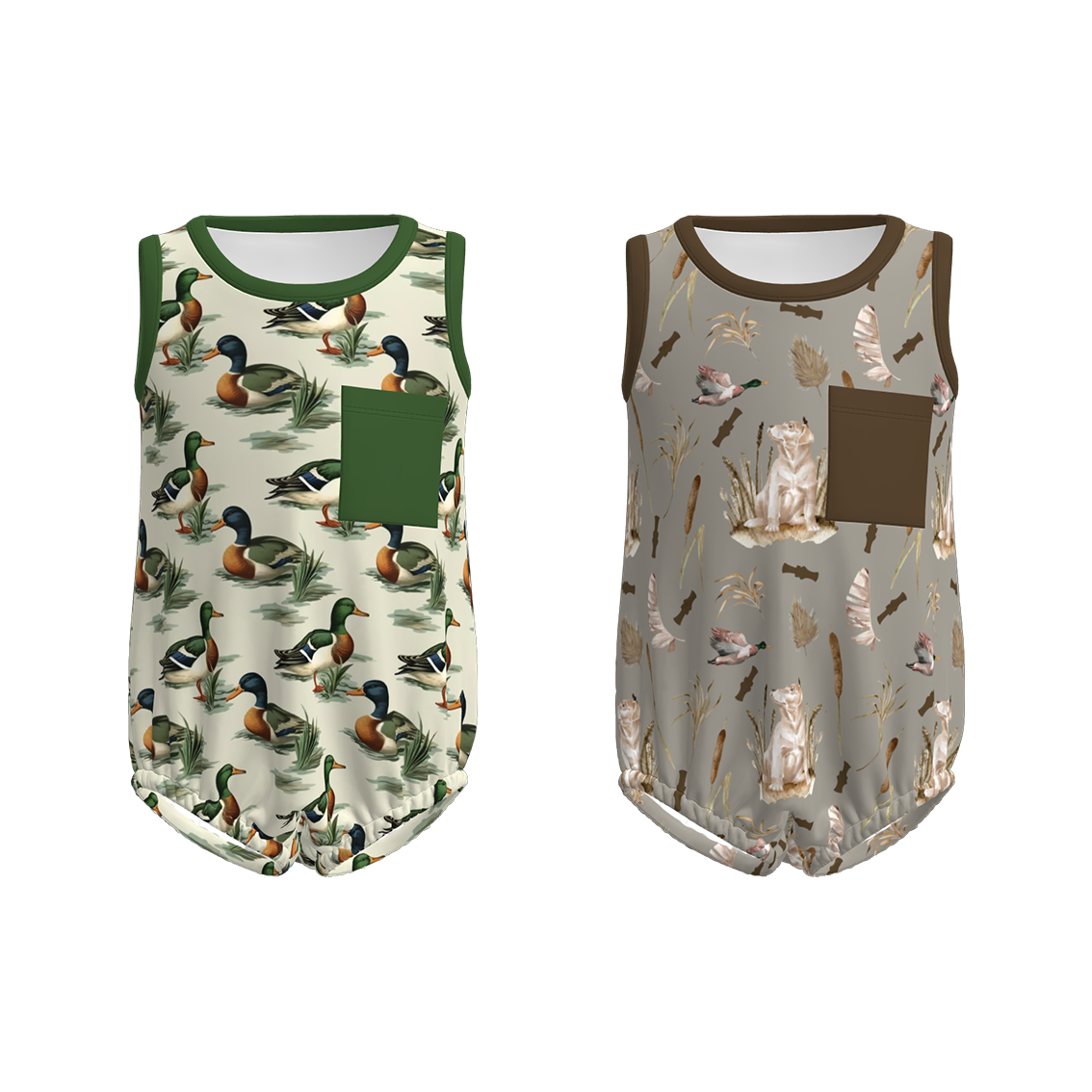 （Pre Order）Toddler Boys Spring and Summer Wild Duck Print Romper