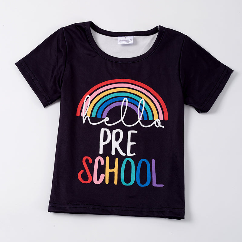 (In Stock E11-02-01)Girl's Pre School Rainbow T-shirt