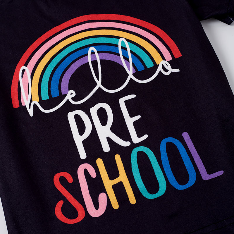 (In Stock E11-02-01)Girl's Pre School Rainbow T-shirt