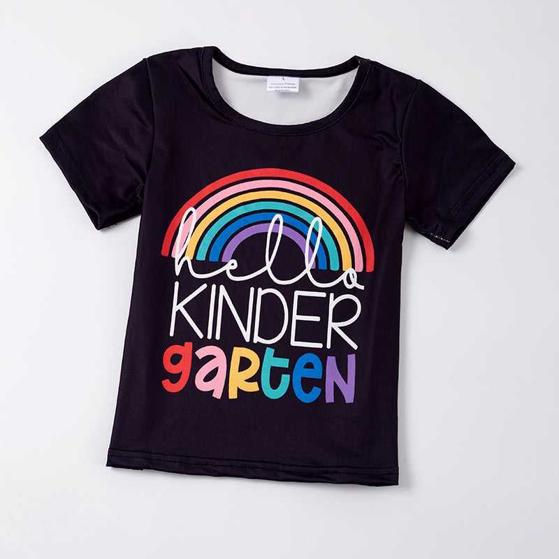 (In Stock E11-03-01)Girl's Kindergarten Rainbow T-shirt