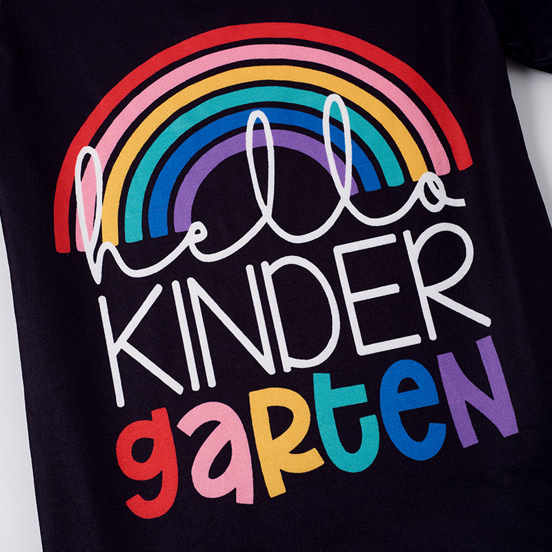 (In Stock E11-03-01)Girl's Kindergarten Rainbow T-shirt