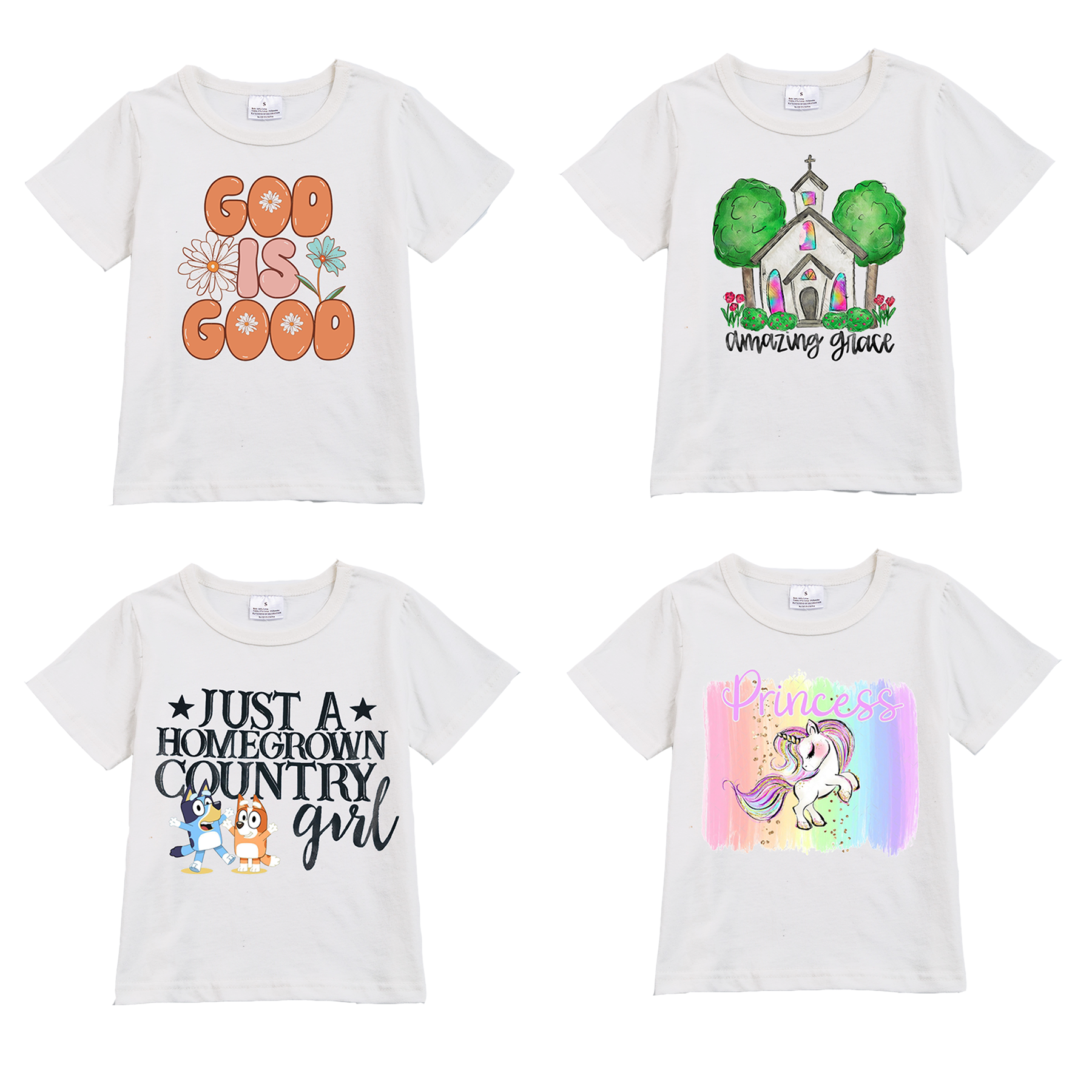 (Pre Order)Exclusived Summer Girls' Cartoon Printed T-Shirts