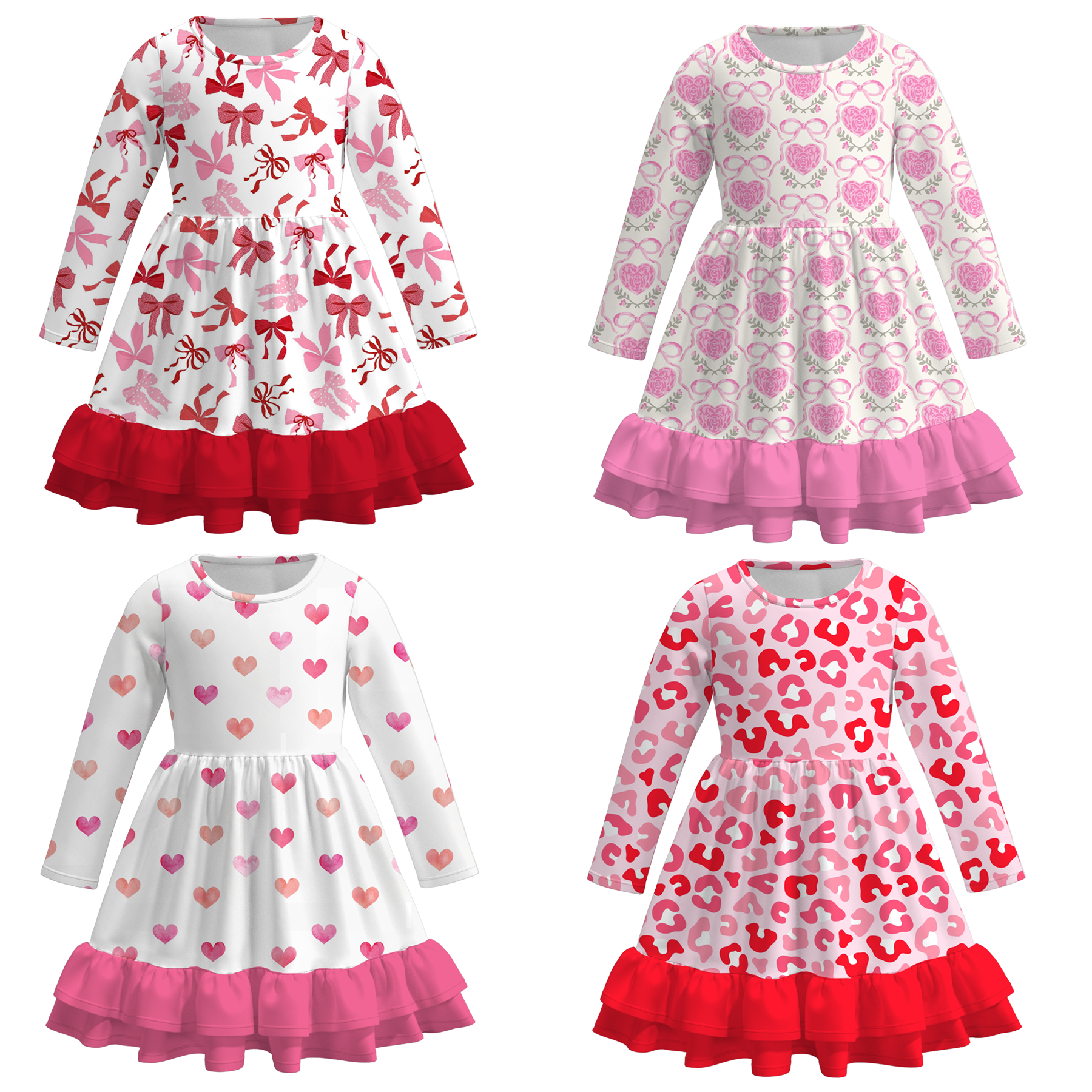 （Pre Order）Girls Valentine's Day Print Dress