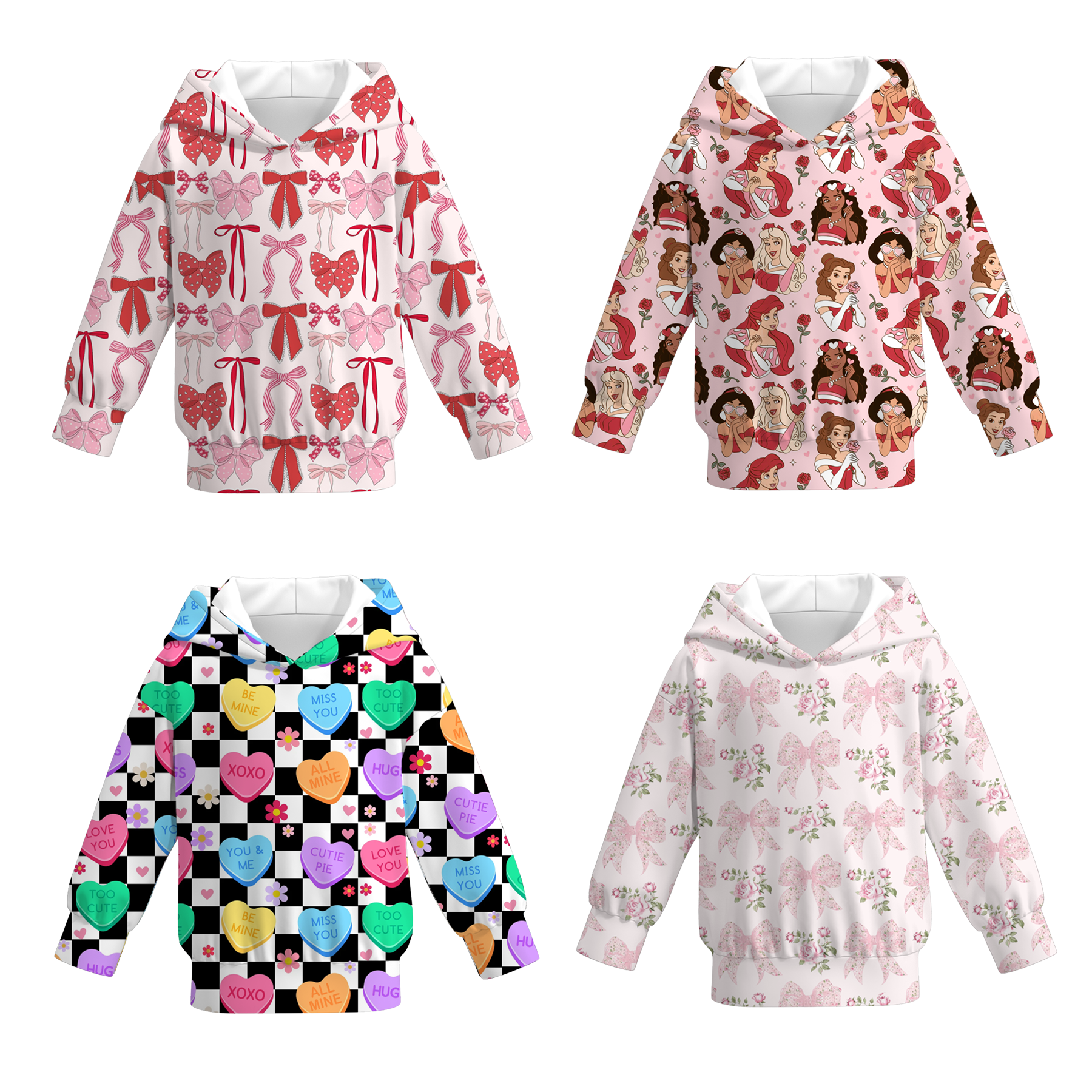 （Pre Order）Girls Valentine's Day Print Hoodie