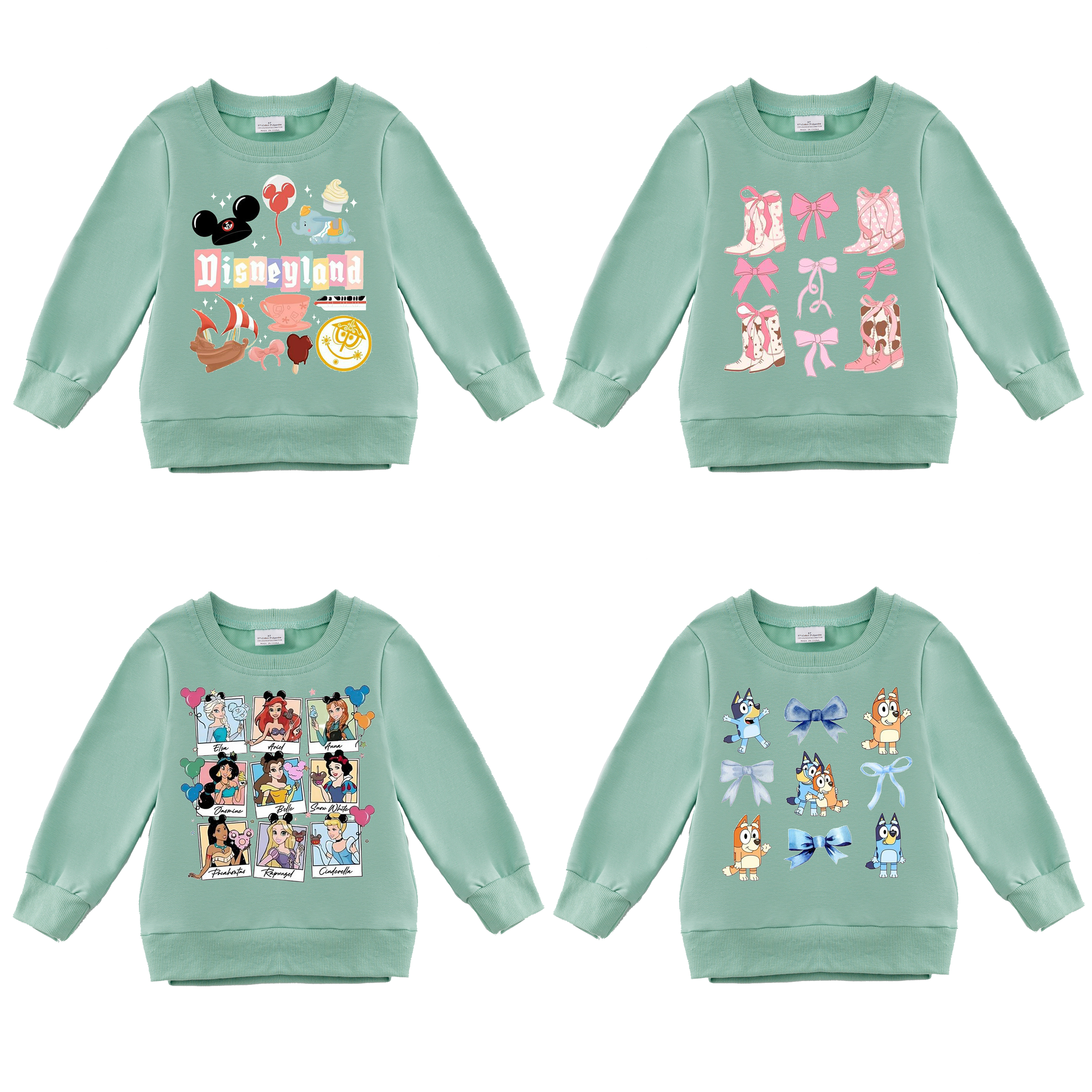 （Pre Order）Girls Fall Cartoon Print Sweatshirt