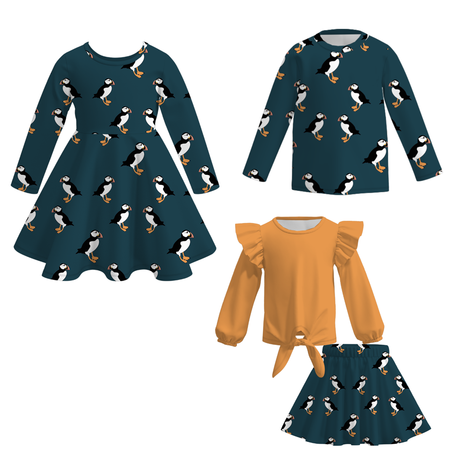 （Pre Order）Girls＆Boys Easter Bunny Print Dress and Top