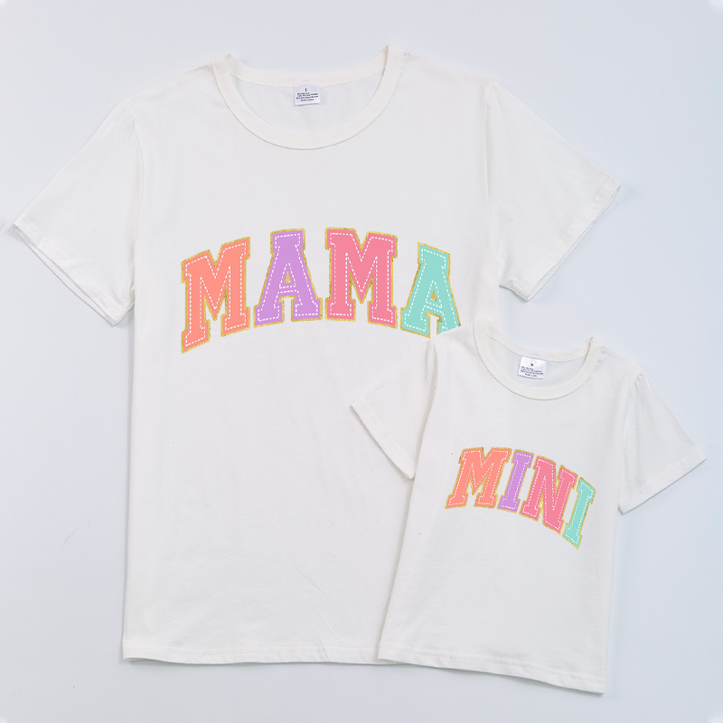 （Pre Order）Customized Mommy And Me Cotton Short Sleeves T-shirts