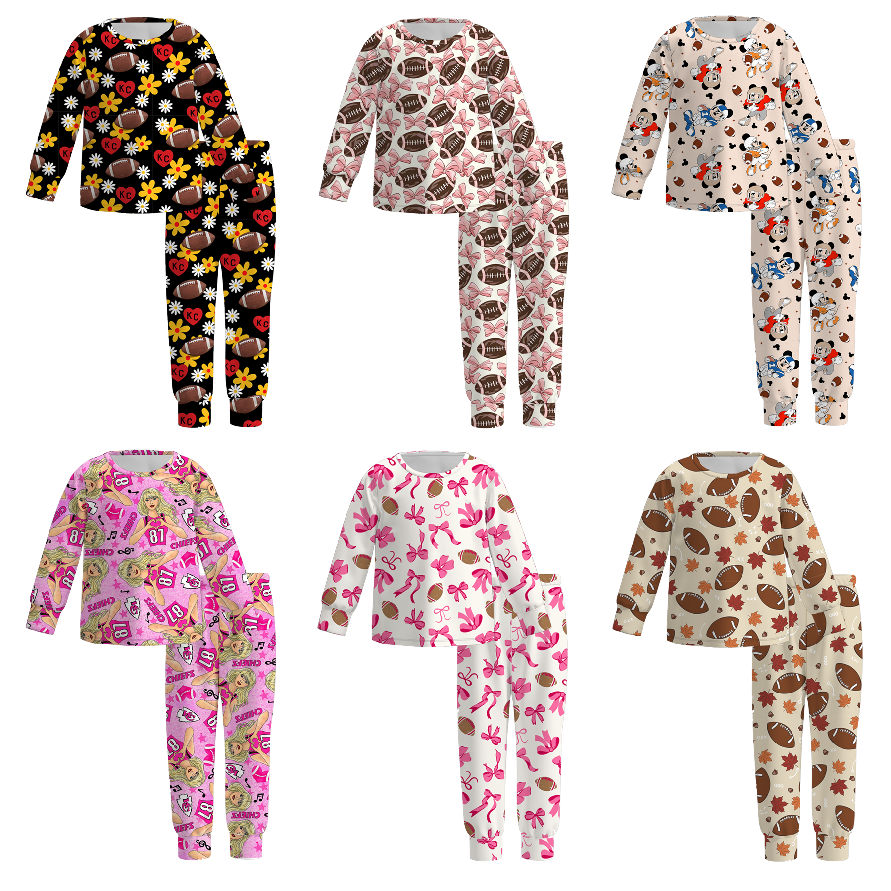 （Pre Order）Girls Super Bowl Print Pajamas