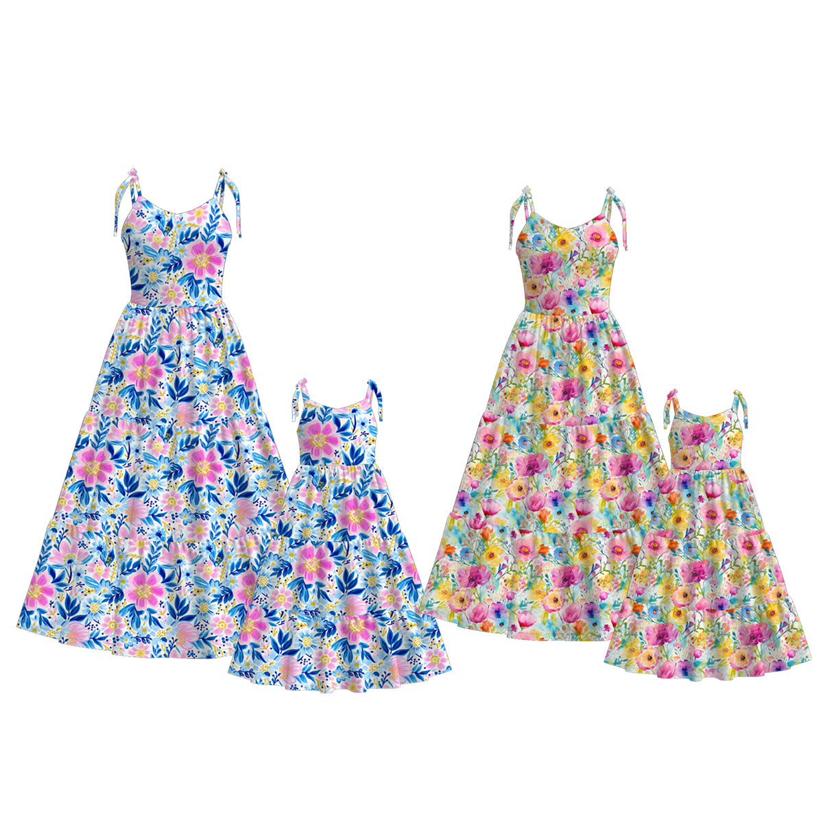 （Pre Order）Mommy＆Me Spring and Summer Floral Print Dress