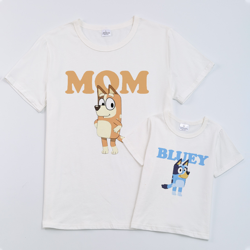 (Pre Order)Customized Printed Short Sleeve Cotton T-shirt for Mommy and Me in Summer