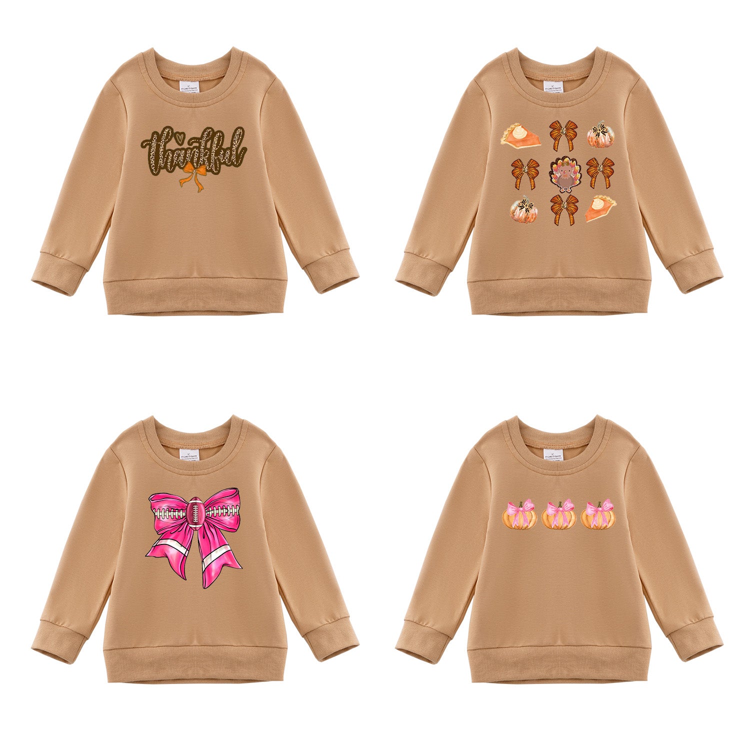 （Pre Order）Girls Thanksgiving Print Sweatshirt