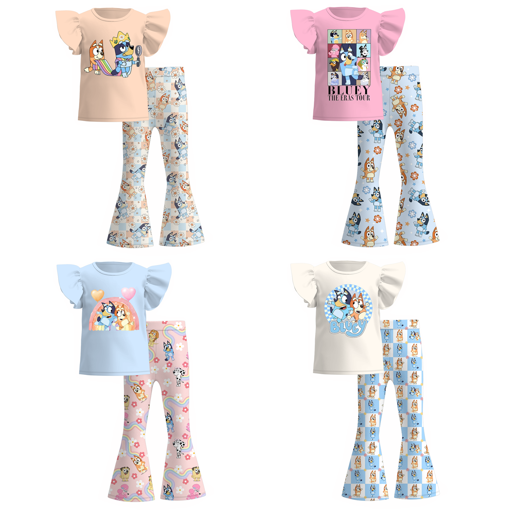 （Pre Order）Girls Cute Cartoon Print Outfit Set