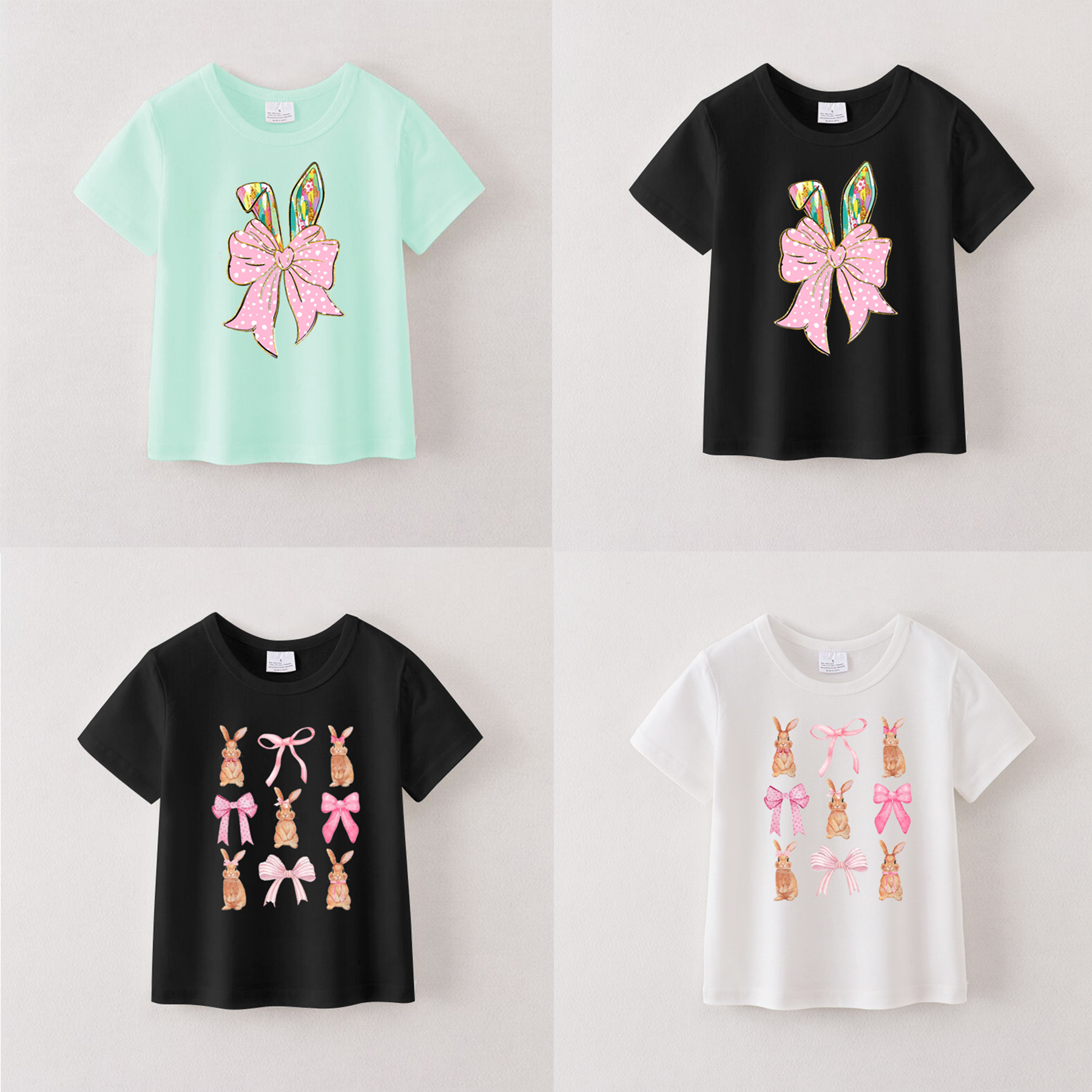 （Pre Order）Girls Easter Bunny Print T-shirt