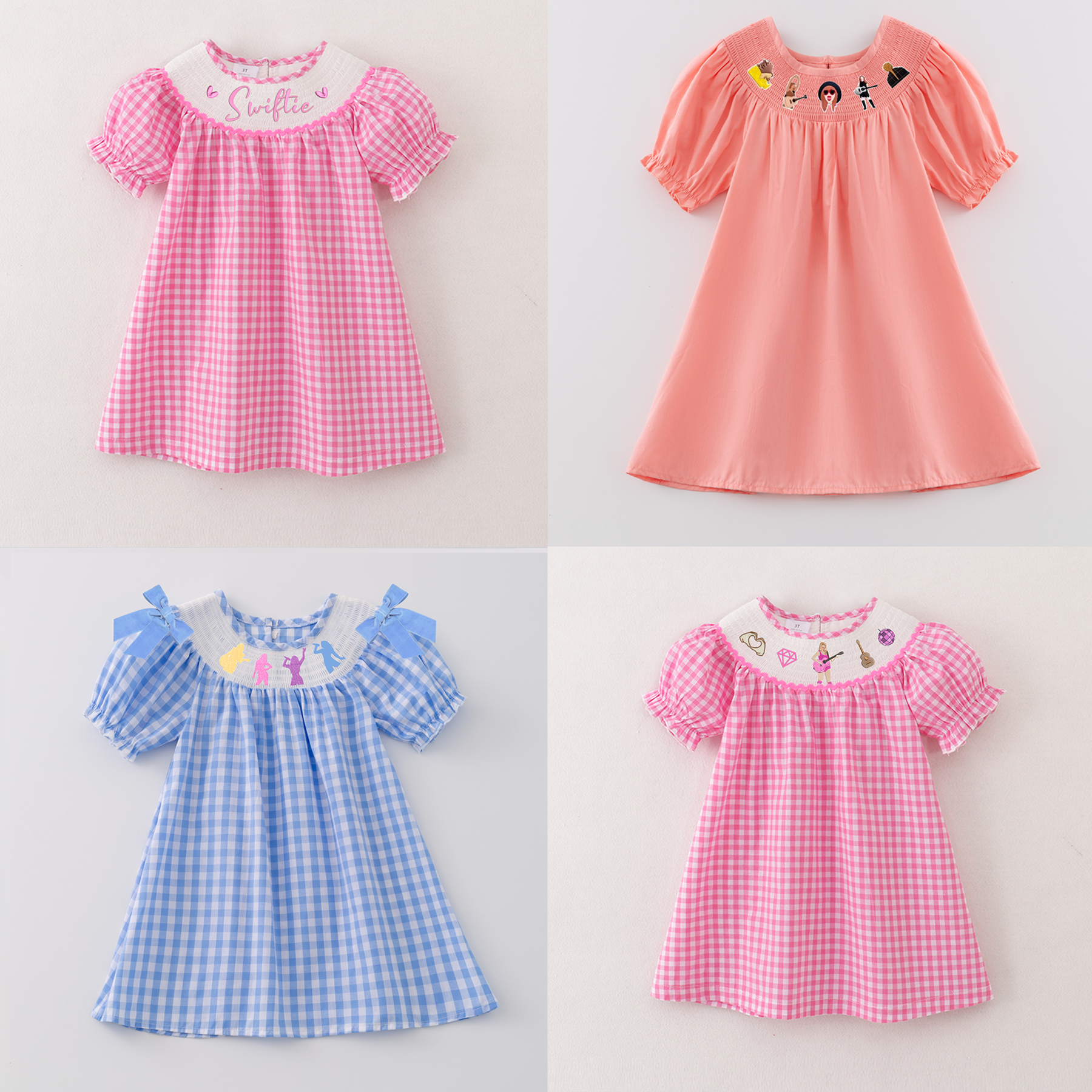 （Pre Order）Girls Spring TS Embroidery Smocked Dress