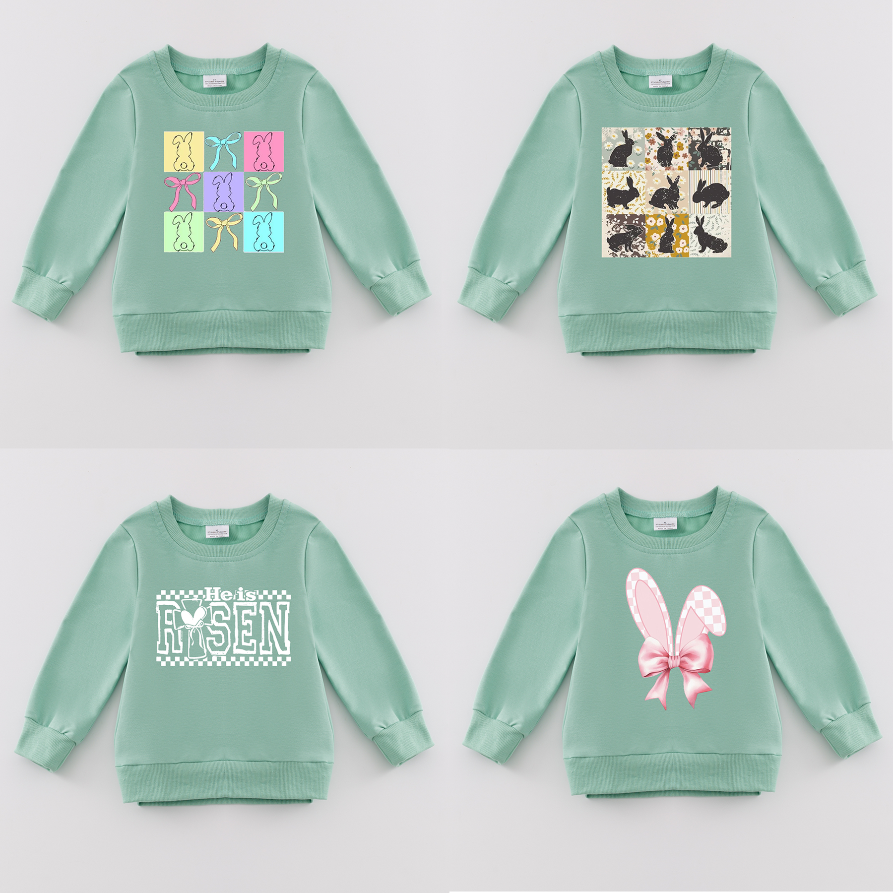 （Pre Order）Girls Easter Bunny Print Sweatshirt