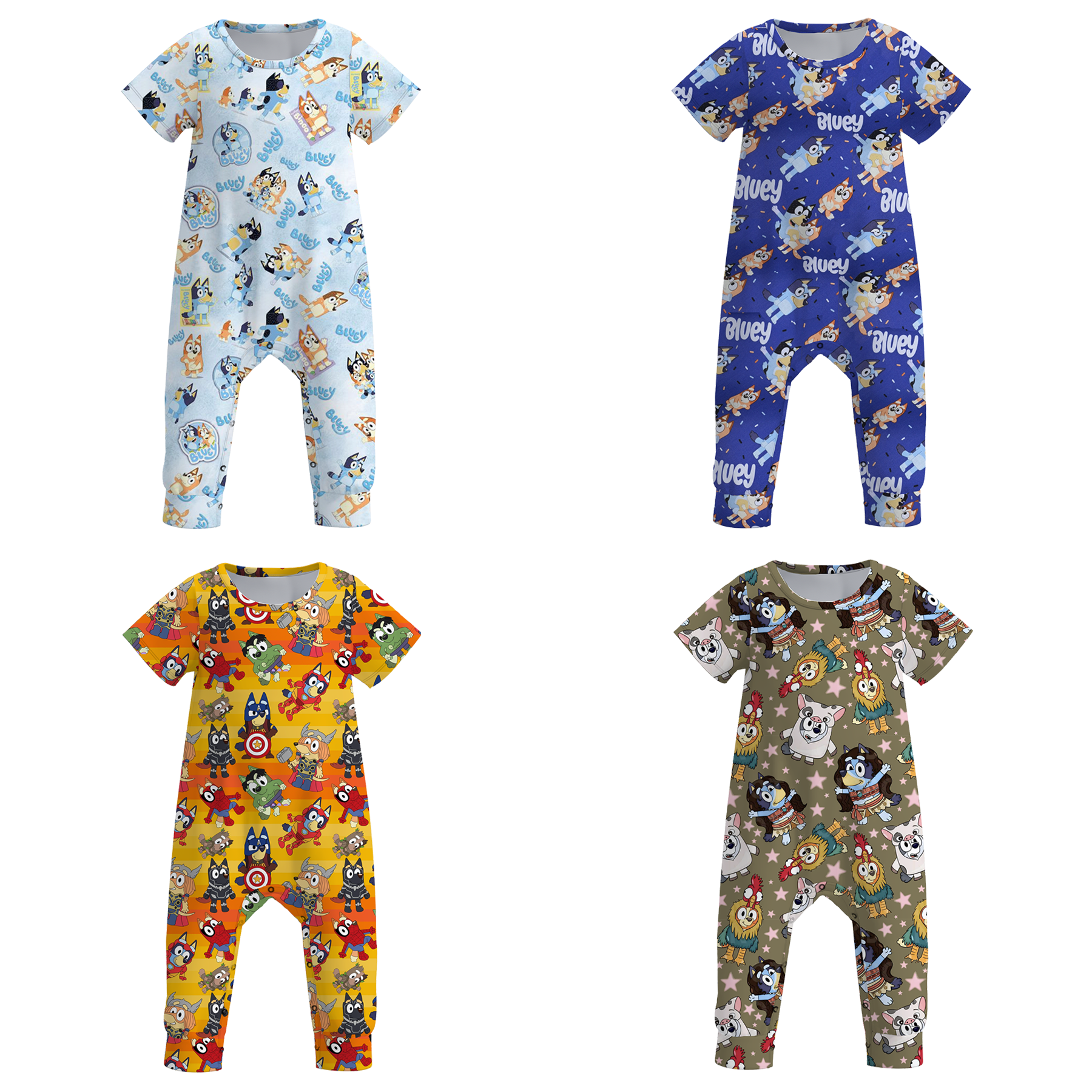 （Pre Order）Baby Boys Cute Cartoon Print Romper