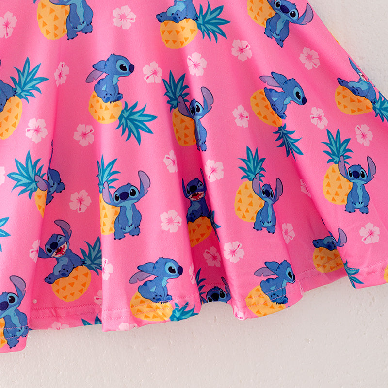 （In Stock）Girls Spring and Summer Cartoon Pineapple Print Dress