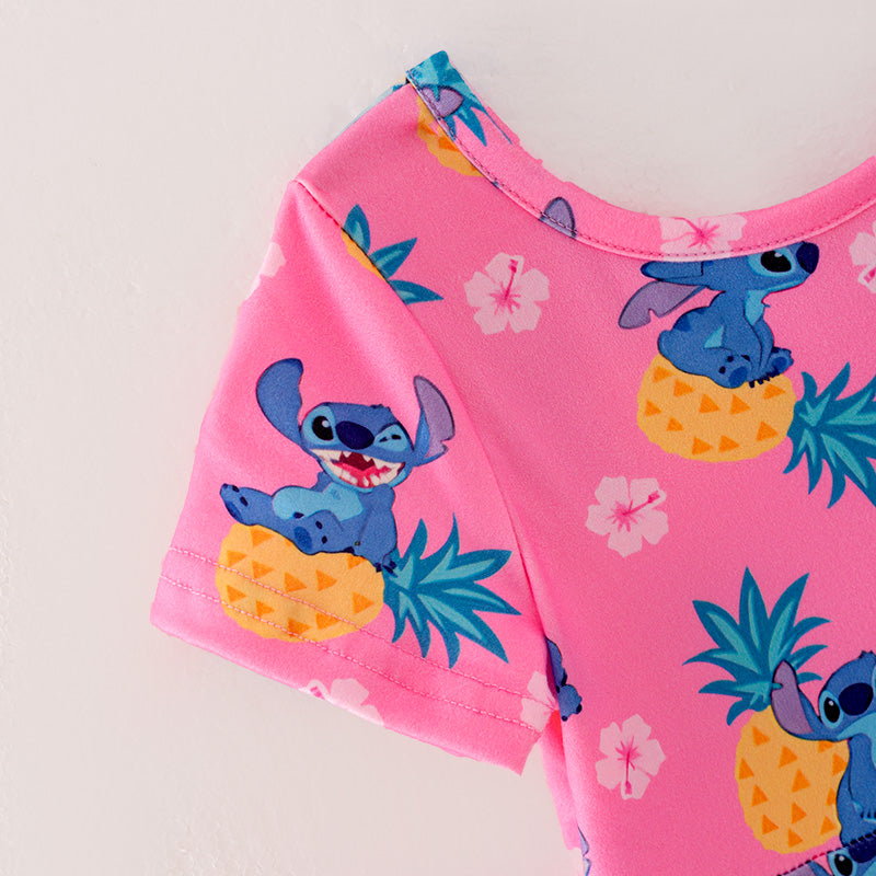 （In Stock）Girls Spring and Summer Cartoon Pineapple Print Dress