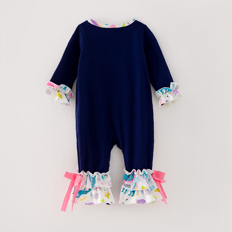 （In Stock G27-03-03）Baby Girls Dinosaur Print Romper