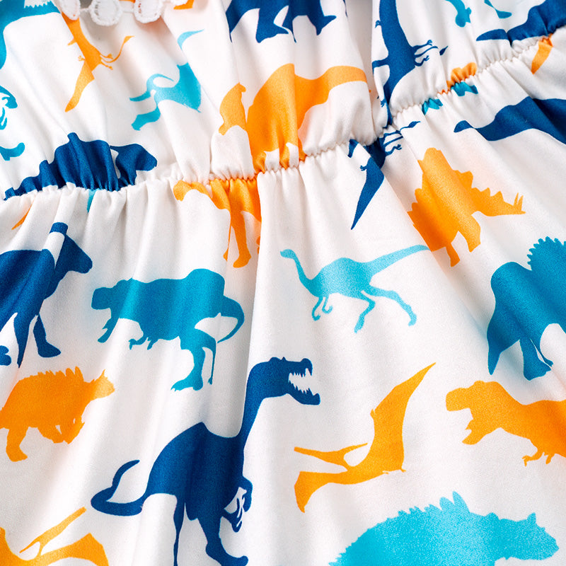 Dino Print Ruffles Dress