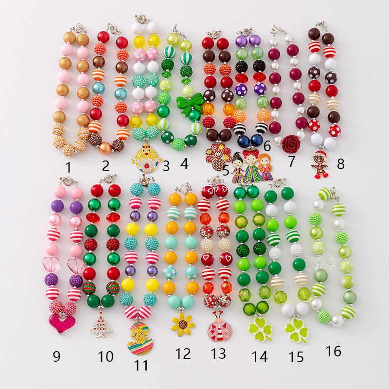 （In Stock G11 G12）Girls Rhinestone Beaded Necklace