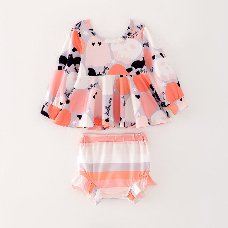 （In Stock L28-01-01）Baby Girls Halloween Print Romper