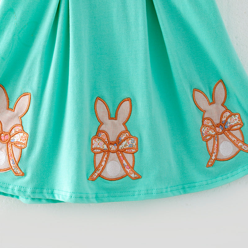 （In Stock）Girls Easter Bunny Applique Dress