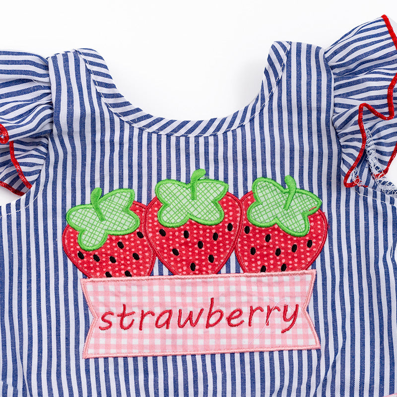 Baby Stripe Woven Strawberry Embroidery Set