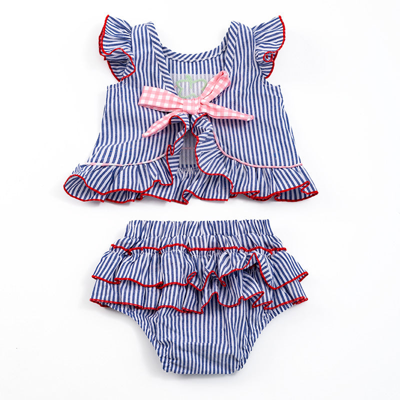 Baby Stripe Woven Strawberry Embroidery Set