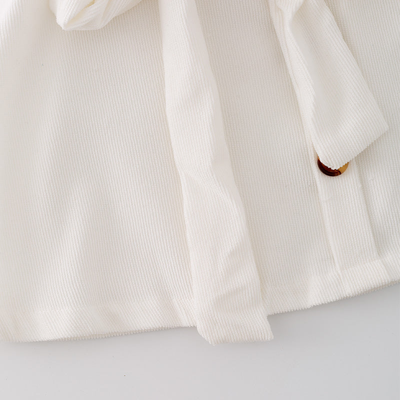 （In Stock L31-01-03）Girls Stylish White Tie Bow Skirt