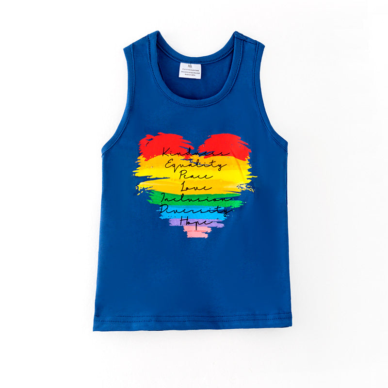 （In Stock）Girls Spring and Summer Heart-shaped Rainbow Vest