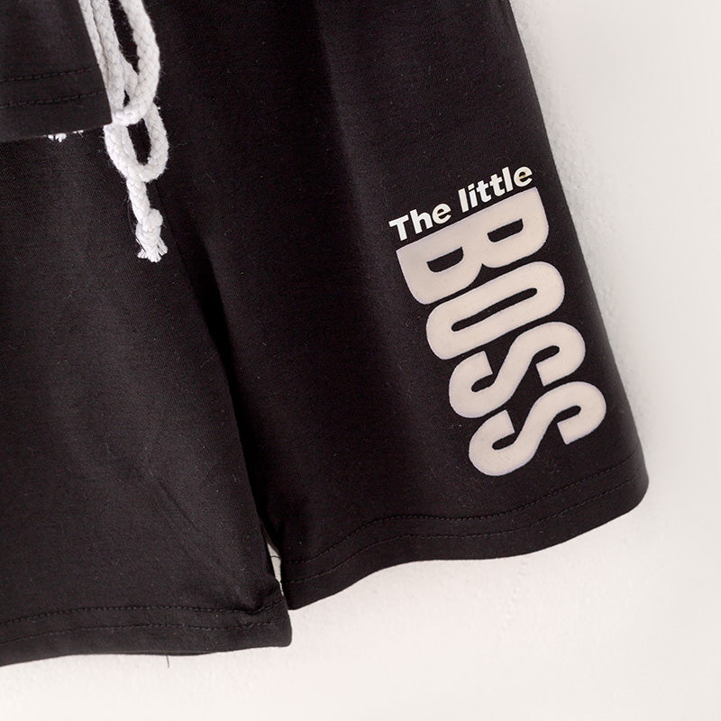 （In Stock L14-1-1）Boys "BOSS" Print Short Set