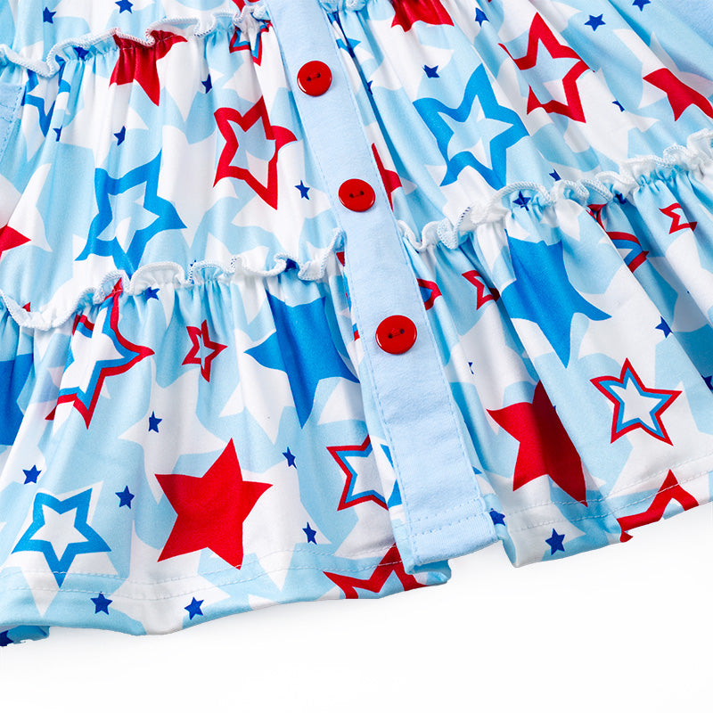 （Pre Order）Patriotic Blue Star Print Sleeveless Dress