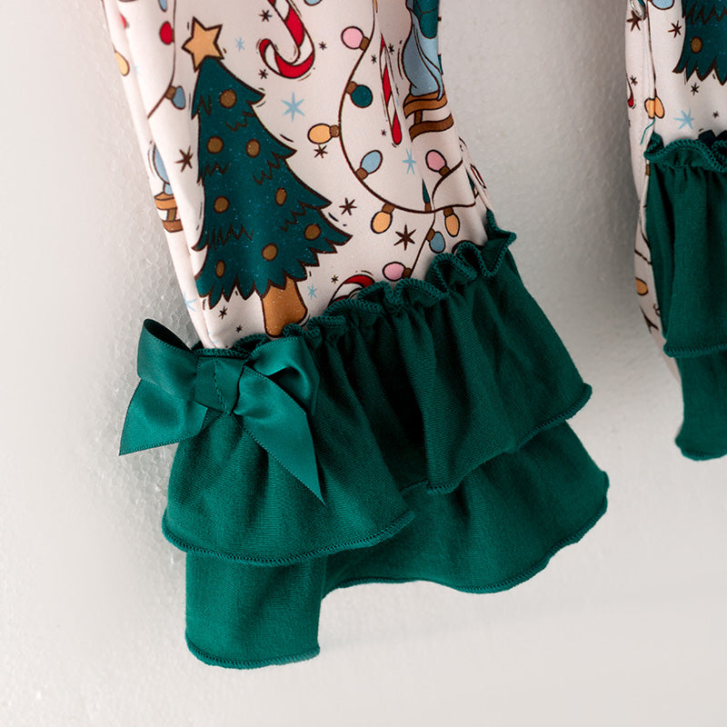 (In Stock L34-2-2)Baby Girls Christmas Print Romper