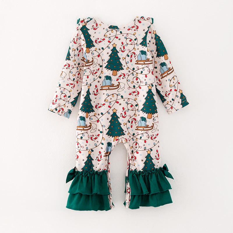 (In Stock L34-2-2)Baby Girls Christmas Print Romper