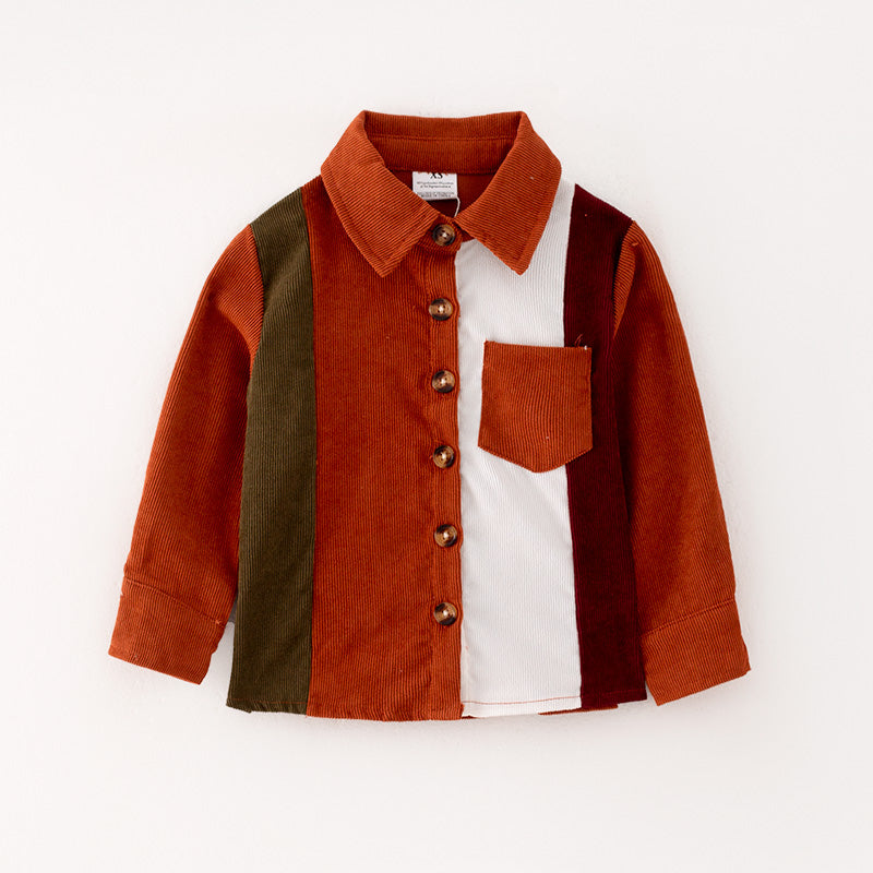 （In Stock G27-3-1）Girls Fall Collard Corduroy Shirt