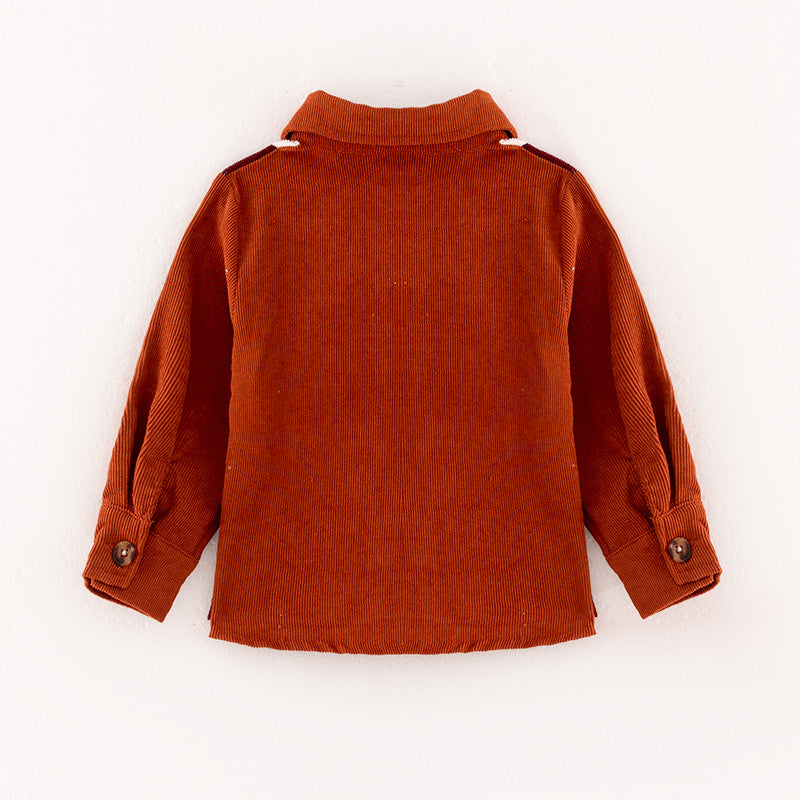 （In Stock G27-3-1）Girls Fall Collard Corduroy Shirt