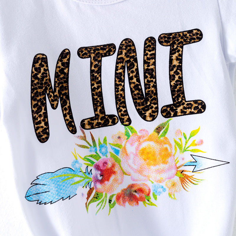 （In Stock）Girls Spring and Summer MINI Print Knotted Top