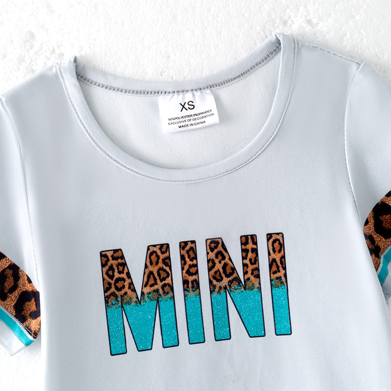 （In Stock）Girls Spring and Summer MINI Leopard Print Top